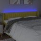 vidaXL LED Kopfteil Grün 163x16x78/88 cm Stoff