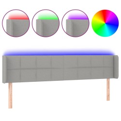vidaXL LED Kopfteil Hellgrau 163x16x78/88 cm Stoff