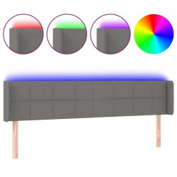 vidaXL LED Kopfteil Dunkelgrau 163x16x78/88 cm Stoff