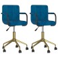 Esszimmerstühle 2 Stk. Drehbar Blau Samt Esszimmerstühle 2 Stk. Drehbar Blau Samt