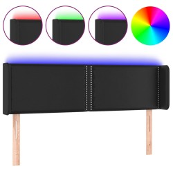 vidaXL LED Kopfteil Schwarz 147x16x78/88 cm Kunstleder