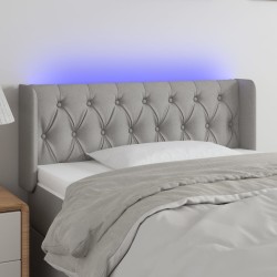 vidaXL LED Kopfteil Hellgrau 103x16x78/88 cm Stoff