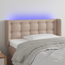 vidaXL LED Kopfteil Cappuccino-Braun 103x16x78/88 cm Kunstleder