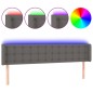 vidaXL LED Kopfteil Grau 203x16x78/88 cm Kunstleder vidaXL LED Kopfteil Grau 203x16x78/88 cm Kunstleder