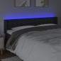 vidaXL LED Kopfteil Schwarz 163x16x78/88 cm Kunstleder