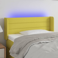 vidaXL LED Kopfteil Grün 93x16x78/88 cm Stoff