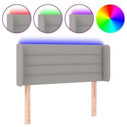 vidaXL LED Kopfteil Hellgrau 93x16x78/88 cm Stoff