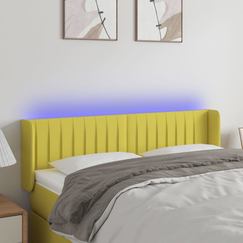 vidaXL LED Kopfteil Grün 147x16x78/88 cm Stoff vidaXL LED Kopfteil Grün 147x16x78/88 cm Stoff