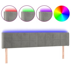 vidaXL LED Kopfteil Hellgrau 203x16x78/88 cm Samt