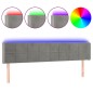 vidaXL LED Kopfteil Hellgrau 203x16x78/88 cm Samt