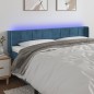 vidaXL LED Kopfteil Dunkelblau 203x16x78/88 cm Samt