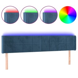 vidaXL LED Kopfteil Dunkelblau 203x16x78/88 cm Samt