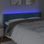 vidaXL LED Kopfteil Dunkelblau 203x16x78/88 cm Samt
