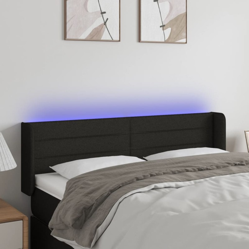 vidaXL LED Kopfteil Schwarz 147x16x78/88 cm Stoff vidaXL LED Kopfteil Schwarz 147x16x78/88 cm Stoff