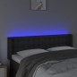 vidaXL LED Kopfteil Schwarz 147x16x78/88 cm Kunstleder