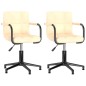 Esszimmerstühle 2 Stk. Drehbar Creme Samt Esszimmerstühle 2 Stk. Drehbar Creme Samt