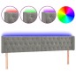 vidaXL LED Kopfteil Hellgrau 203x16x78/88 cm Samt vidaXL LED Kopfteil Hellgrau 203x16x78/88 cm Samt