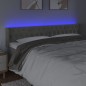 vidaXL LED Kopfteil Hellgrau 203x16x78/88 cm Samt vidaXL LED Kopfteil Hellgrau 203x16x78/88 cm Samt