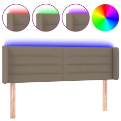 vidaXL LED Kopfteil Taupe 147x16x78/88 cm Stoff