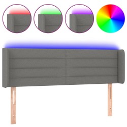 vidaXL LED Kopfteil Dunkelgrau 147x16x78/88 cm Stoff