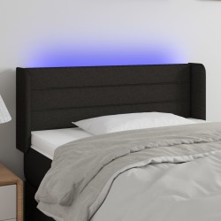 vidaXL LED Kopfteil Schwarz 93x16x78/88 cm Stoff