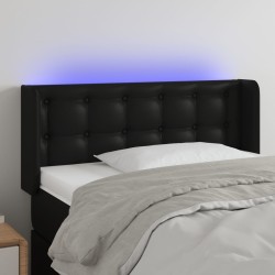vidaXL LED Kopfteil Schwarz 83x16x78/88 cm Kunstleder