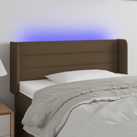 vidaXL LED Kopfteil Dunkelbraun 103x16x78/88 cm Stoff
