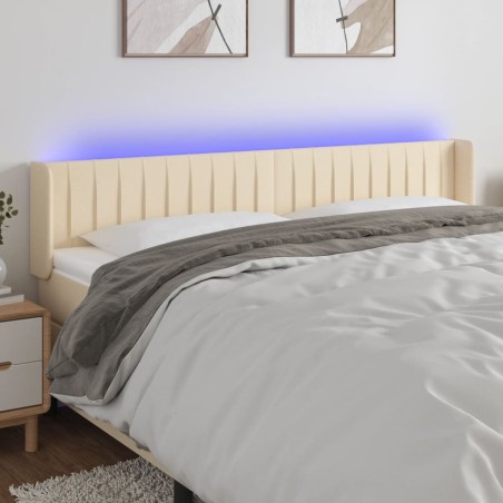 vidaXL LED Kopfteil Creme 183x16x78/88 cm Stoff