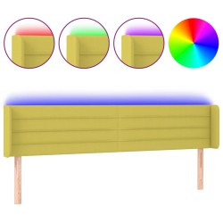 vidaXL LED Kopfteil Grün 203x16x78/88 cm Stoff