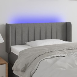 vidaXL LED Kopfteil Dunkelgrau 103x16x78/88 cm Stoff