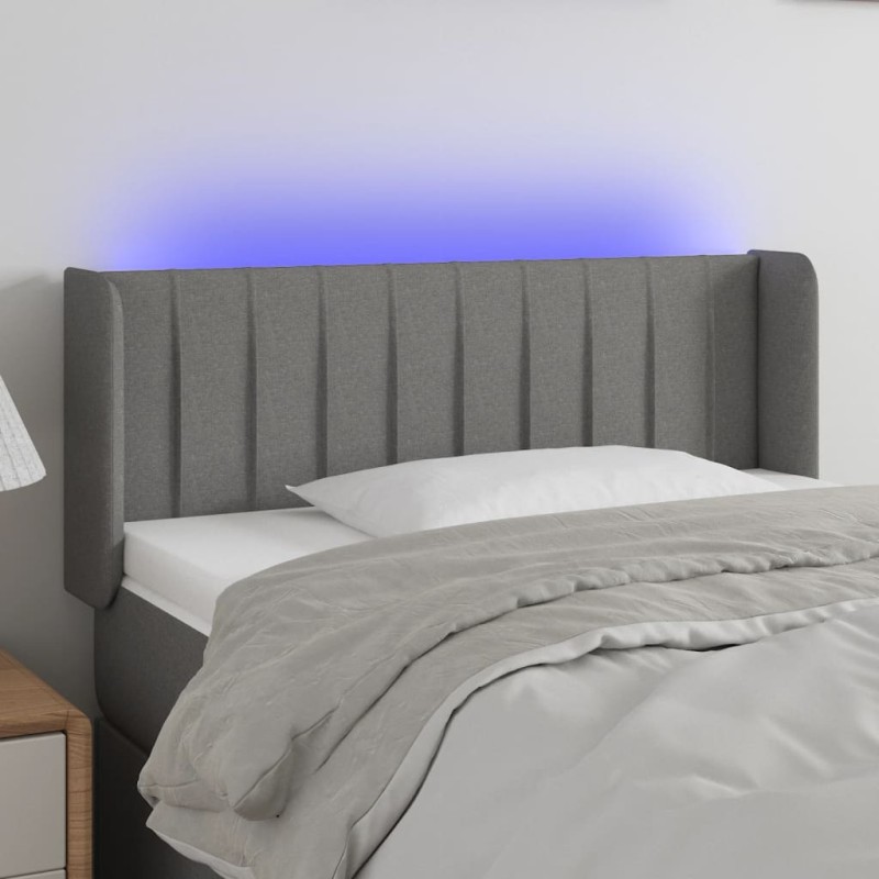 vidaXL LED Kopfteil Dunkelgrau 103x16x78/88 cm Stoff vidaXL LED Kopfteil Dunkelgrau 103x16x78/88 cm Stoff