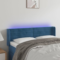 vidaXL LED Kopfteil Dunkelblau 147x16x78/88 cm Samt