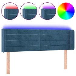 vidaXL LED Kopfteil Dunkelblau 147x16x78/88 cm Samt