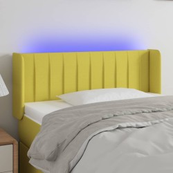 vidaXL LED Kopfteil Grün 93x16x78/88 cm Stoff