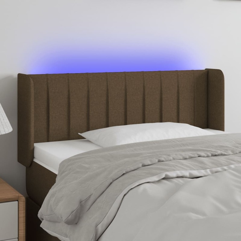 vidaXL LED Kopfteil Dunkelbraun 83x16x78/88 cm Stoff vidaXL LED Kopfteil Dunkelbraun 83x16x78/88 cm Stoff