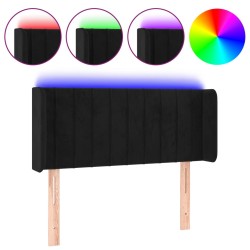 vidaXL LED Kopfteil Schwarz 83x16x78/88 cm Samt