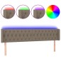 vidaXL LED Kopfteil Taupe 203x16x78/88 cm Stoff vidaXL LED Kopfteil Taupe 203x16x78/88 cm Stoff