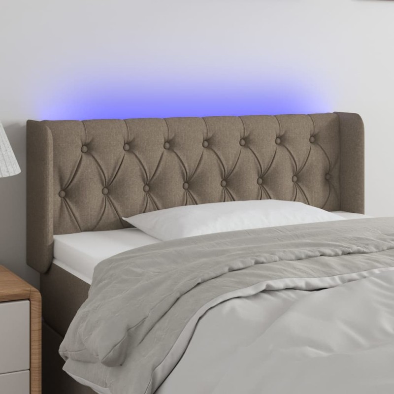 vidaXL LED Kopfteil Taupe 93x16x78/88 cm Stoff vidaXL LED Kopfteil Taupe 93x16x78/88 cm Stoff