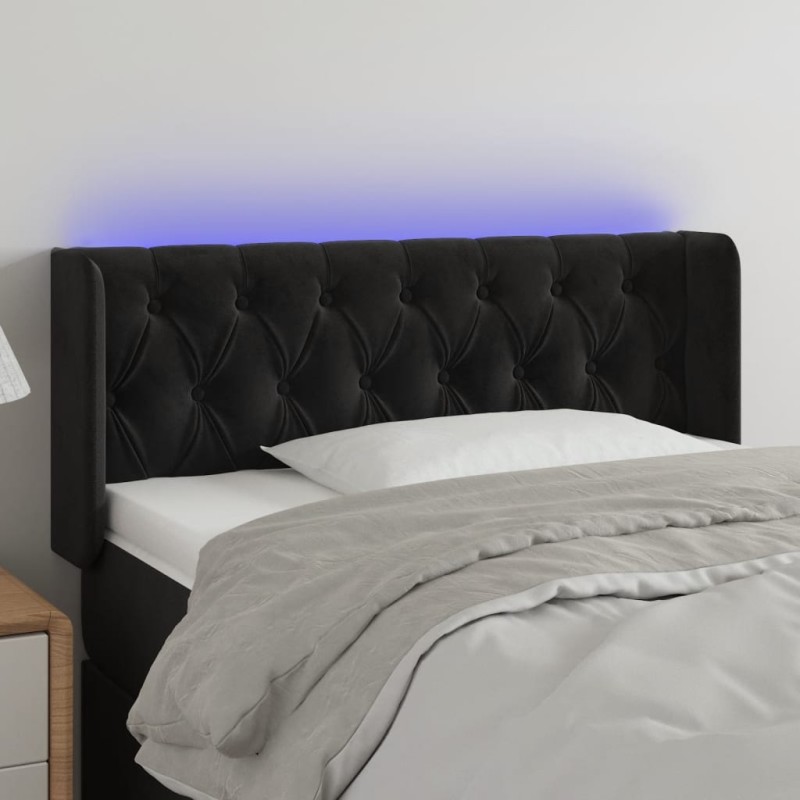 vidaXL LED Kopfteil Schwarz 93x16x78/88 cm Samt vidaXL LED Kopfteil Schwarz 93x16x78/88 cm Samt