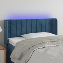 vidaXL LED Kopfteil Dunkelblau 83x16x78/88 cm Samt