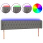 vidaXL LED Kopfteil Dunkelgrau 203x16x78/88 cm Stoff vidaXL LED Kopfteil Dunkelgrau 203x16x78/88 cm Stoff