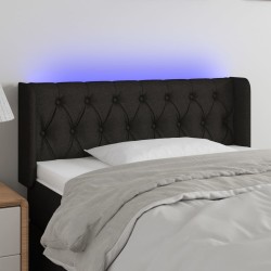 vidaXL LED Kopfteil Schwarz 93x16x78/88 cm Stoff