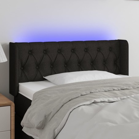 vidaXL LED Kopfteil Schwarz 93x16x78/88 cm Stoff