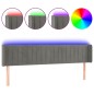 vidaXL LED Kopfteil Hellgrau 163x16x78/88 cm Samt