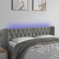vidaXL LED Kopfteil Hellgrau 163x16x78/88 cm Samt