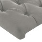 vidaXL LED Kopfteil Hellgrau 163x16x78/88 cm Samt