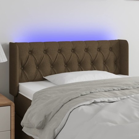 vidaXL LED Kopfteil Dunkelbraun 103x16x78/88 cm Stoff