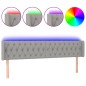 vidaXL LED Kopfteil Hellgrau 203x16x78/88 cm Stoff vidaXL LED Kopfteil Hellgrau 203x16x78/88 cm Stoff