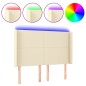 vidaXL LED Kopfteil Creme 147x16x118/128 cm Kunstleder 