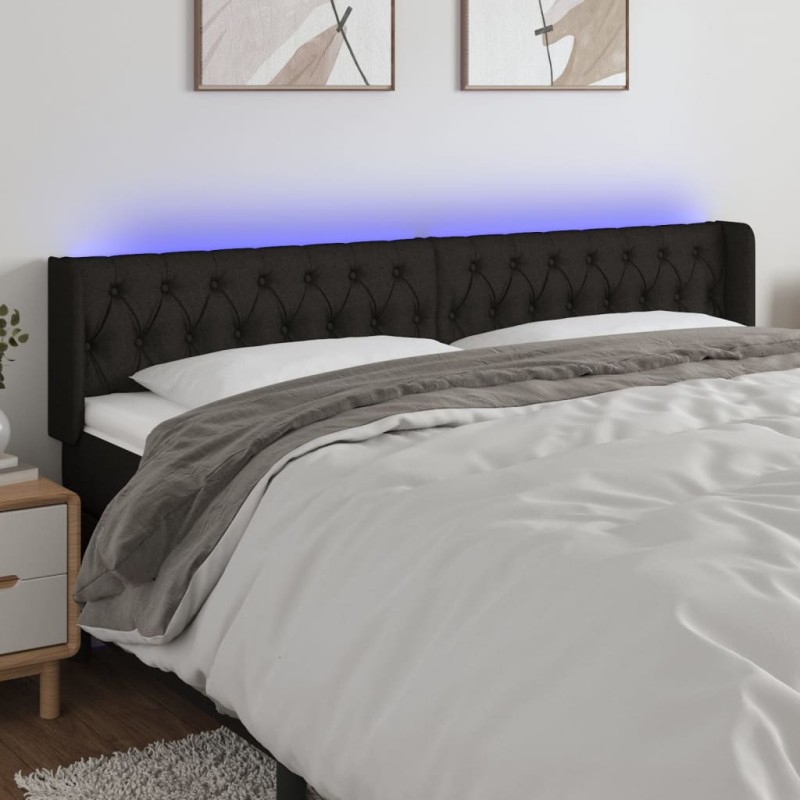 vidaXL LED Kopfteil Schwarz 183x16x78/88 cm Stoff vidaXL LED Kopfteil Schwarz 183x16x78/88 cm Stoff